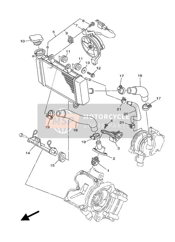 5YPE24610000, Radiator Assy, Yamaha, 0